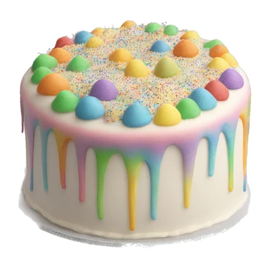 rainbow frosted cake with rainbow sprinkles  sticker