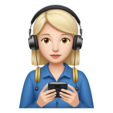 women using smart phone with headphone sticker