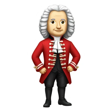johann sebastian bach standing with red jacket sticker