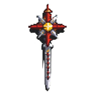 Medieval morning star weapon with red and gold spikes sticker