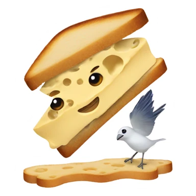 Bird cheese sandwich  sticker