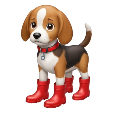 beagle with rainboots sticker