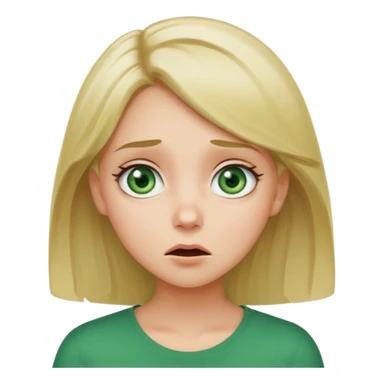 A cute girl with green eyes and semi blond hair with her jaw dropped so low like she is so surprised and confused  sticker