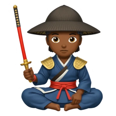 Samurais in Hat, Samurai kneeling  sticker