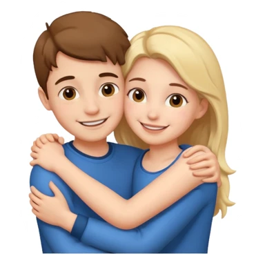 Boy and girl hugging each other in love sticker
