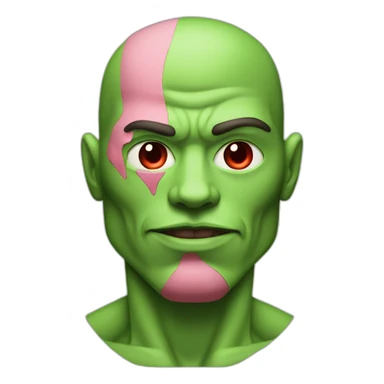 Muscle man a green humanoid With red pinkish eyes sticker