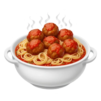pasta and meatballs and sauce in a bowl sticker