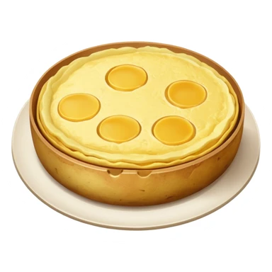 Round spanish potato omelet no plate sticker