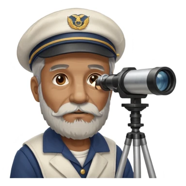 old sailor looking through a telescope sticker