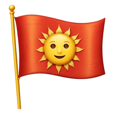 Make a flag which color is red and in centre a sun sticker