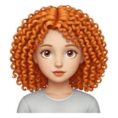 ahora hazme una mujer blanca joven con el pelo rizado y con color naranja claro  sticker