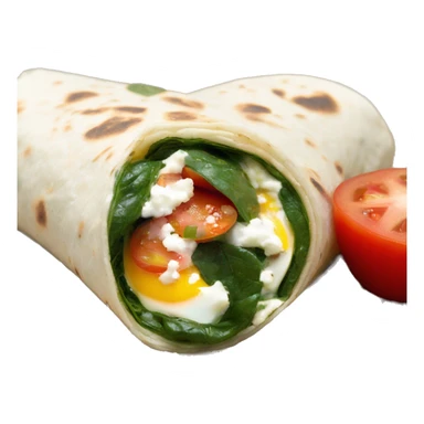 spinach feta egg white tomato tortilla wrap sticker