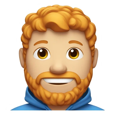 a fat ginger man with blue hoodie and subtle beard smirking sticker