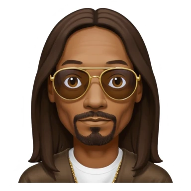 Snoop Dogg with dark brown long hair sticker