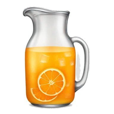 Jug of orange juice with ice sticker