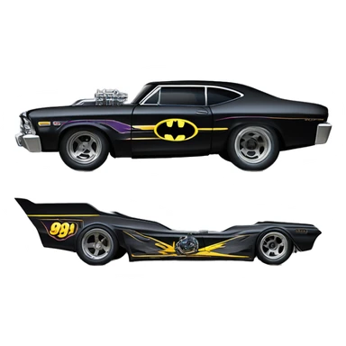 Radio Controlled 69 Nova Batman’s favorite, shaped like a top fuel Dragster with exposed suspension  sticker