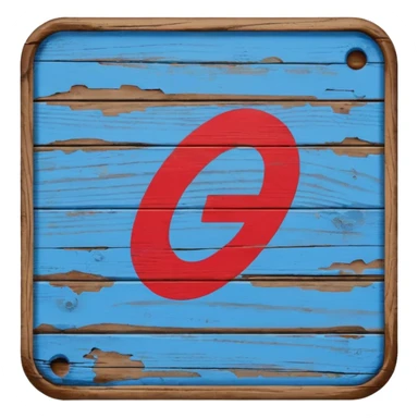 goal sign wood blue (#00A3E0) and red (#F9423A) sticker