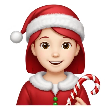 Chiklder with candy canes celebrating Christmas sticker