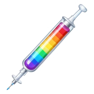 rainbow medicine in a syringe sticker