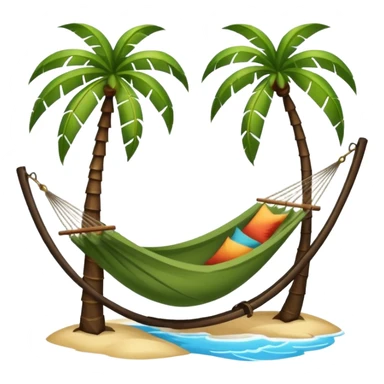 palm tree with hammock in Volcano Island sticker