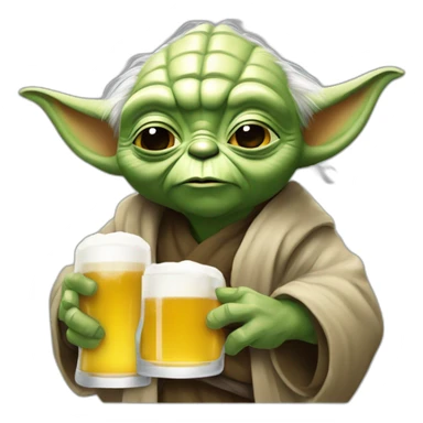 Yoda qui boire une bière sticker