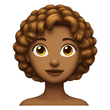 Chica con pelo rizado de color marrón oscuro,piel canela sticker