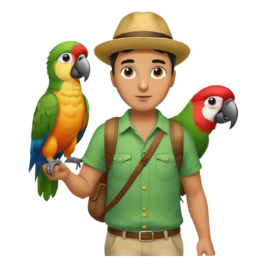 Walker + parrot on shoulder, Full body with walk pose sticker