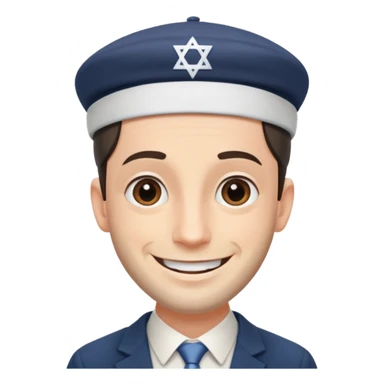 jewish man's face, wearing a kippah and payot sticker