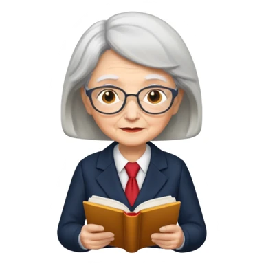 grandma reading in suit sticker