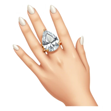 Hand with pear shaped diamond ring sticker
