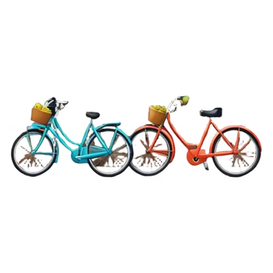 Cinematic Realistic Amsterdam Canal Houses Landmark Emoji, featuring narrow, gabled facades in vibrant colors reflecting on the calm canal waters, with bicycles lining the cobblestone streets. sticker