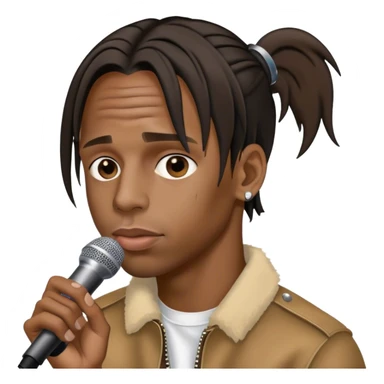 Travis Scott avec un micro - sticker