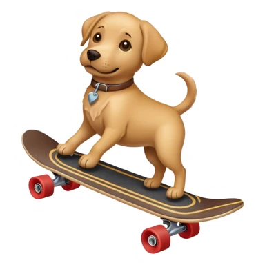 A Labrador dog riding a skateboard sticker