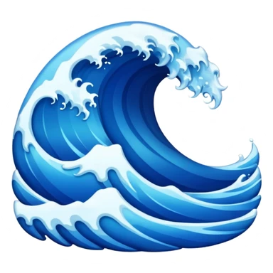 glitter blue wave sticker