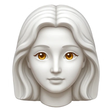 Marble style statue of woman face full white sticker