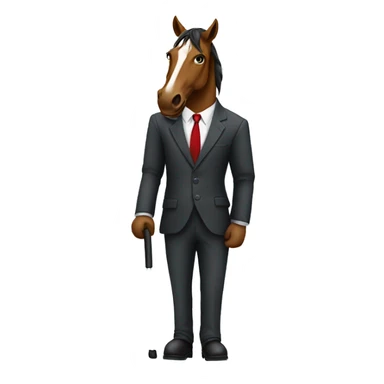 Horse in a suit with a top hate and a walking cane sticker