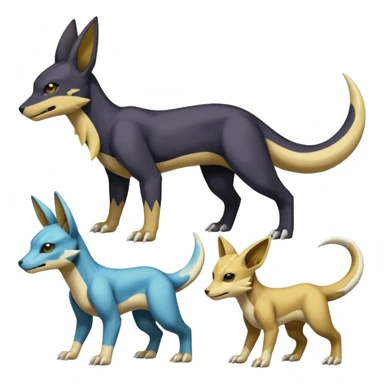 Manectric-Electrike-Lucio-Cubone-Umbreon-Marowak-Draco-Fakémon-hybrid-creature (full body), 4 legs sticker