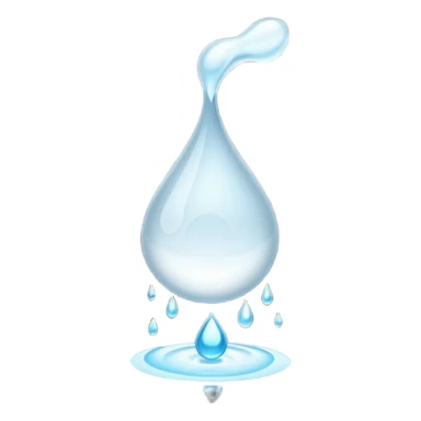 White glowing liquid droplet with tail flying to the left sticker