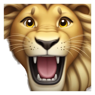 lion smile roar sticker