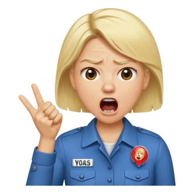 emojis.com a-karen-mom-yelling-at-somebody-that-wont-take-their-dog-out-and-is-showing-her-badge-but-its-fake sticker
