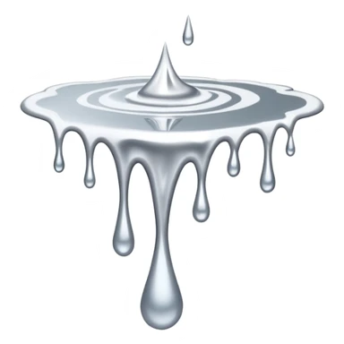 a puddle of white and silver liquid dripping sticker