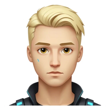 handsome man cyber punk blond  sticker