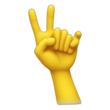 yellow hand with bent thumb shows 4 sticker