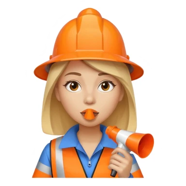 ağzında düdük kafasında huni olan kadın sticker