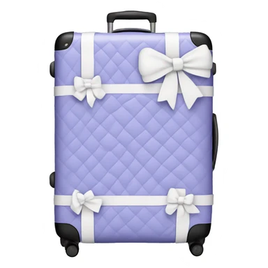 Periwinkle quilted luggage with white bow  sticker