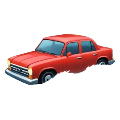 showing a flood disaster scene with strong water waves overflowing streets, partially submerged houses and cars, dark cloudy sky sticker