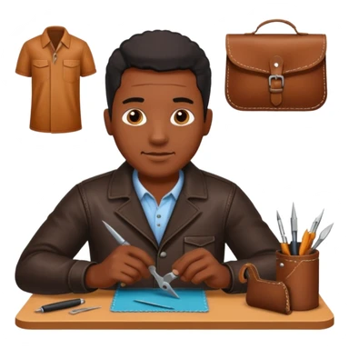 Leather Craft Worker black man  sticker