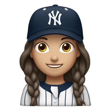 Smile brunette female Yankees cap sticker