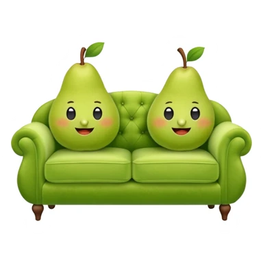 comfy pear couch sticker