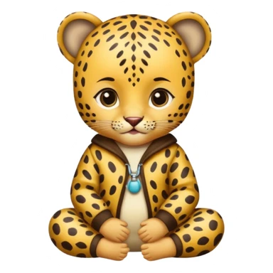 baby with leopard patterned clothes sticker